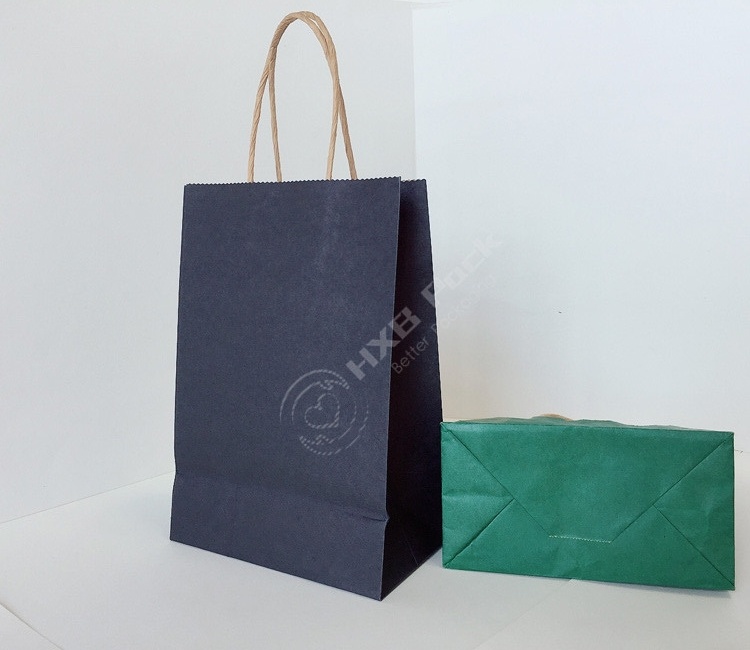 Small Black Twisted Handle Paper Bags with Rope Handles