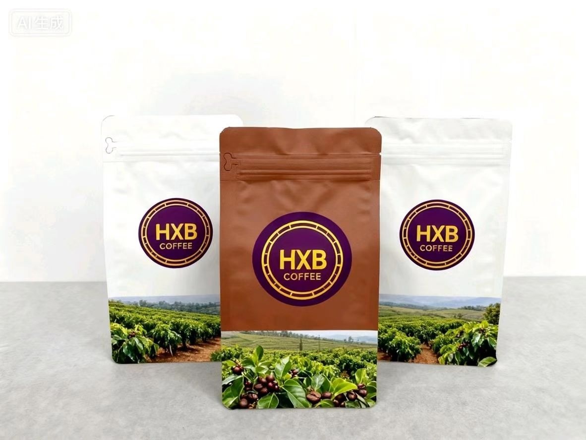 500g Flat Bottom Coffee Bag With Box Bottom Aluminum Foil Custom Printing Zipper And Valve