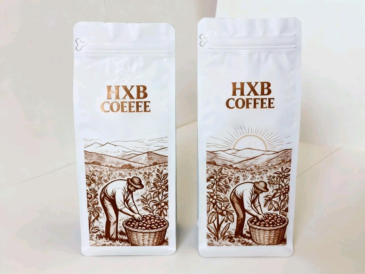 1KG Aluminum Foil Flat Bottom Coffee Bag Zip Lock Block Bottom Pouch With Custom Print And Valve