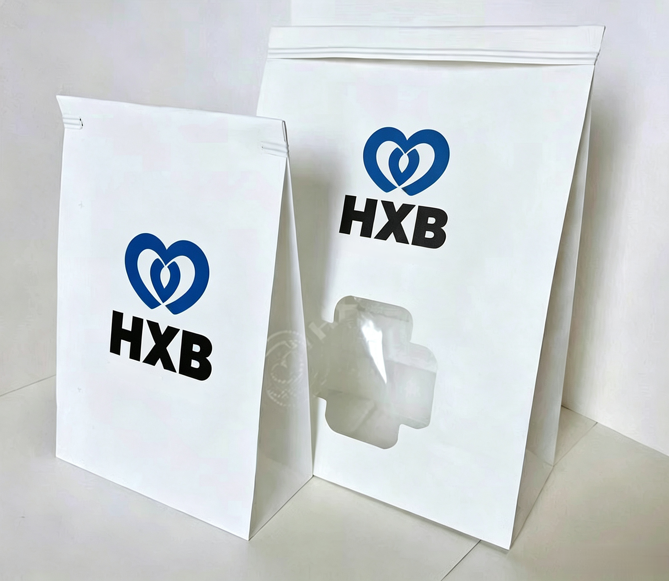 Custom Printed Eco-friendly Food Grade White Kraft Popcorn Bag With Transparent Window And Tin Tie